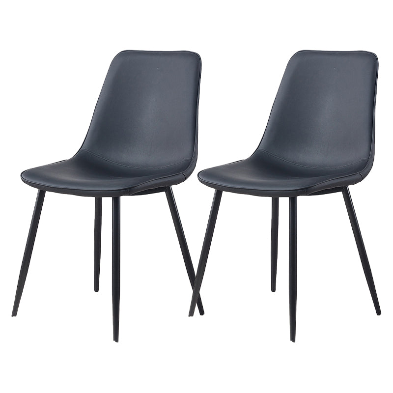 Armless Side Chairs Modern Faux Leather Kitchen Chairs for Dining Room