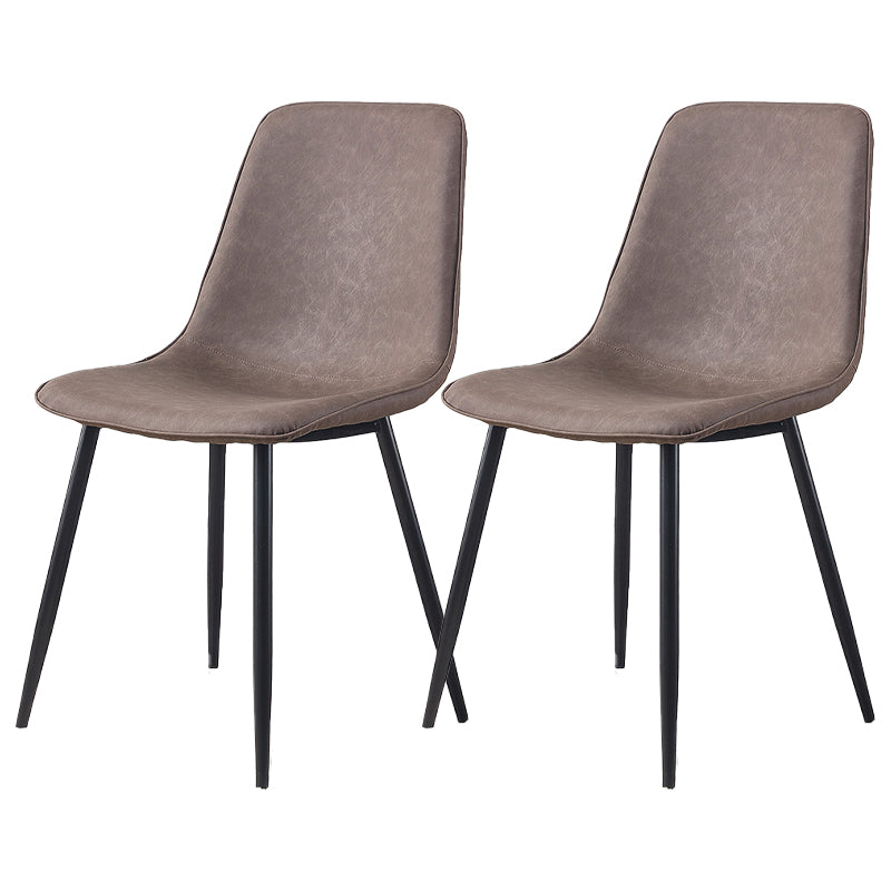 Armless Side Chairs Modern Faux Leather Kitchen Chairs for Dining Room