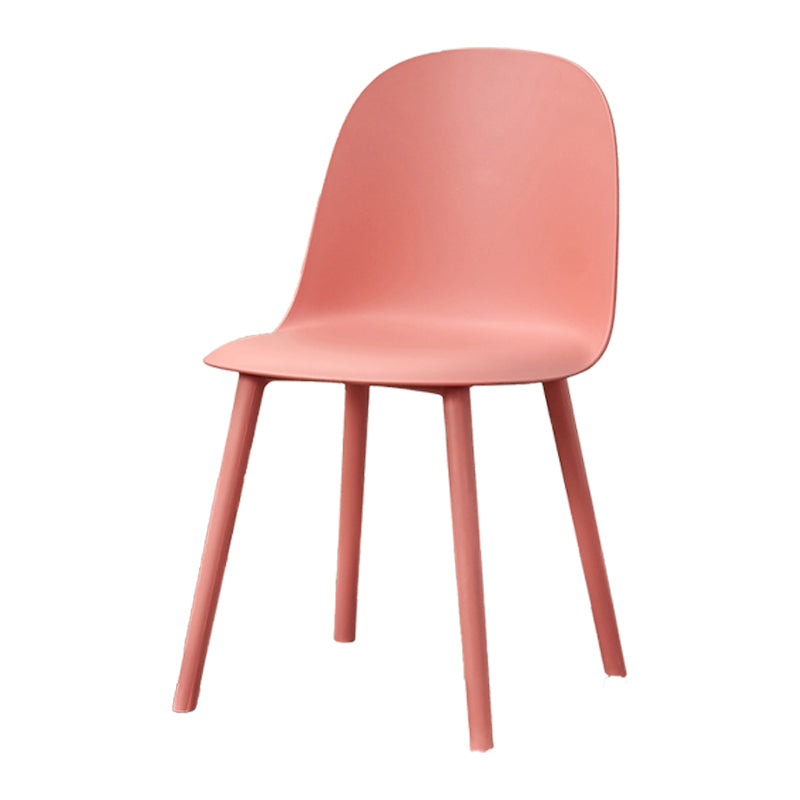 Contemporary Plastic Side Chair Solid Back Kitchen Dining Room Chair