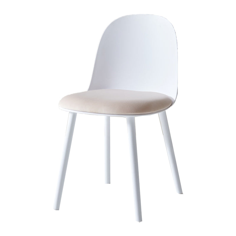 Contemporary Plastic Side Chair Solid Back Kitchen Dining Room Chair