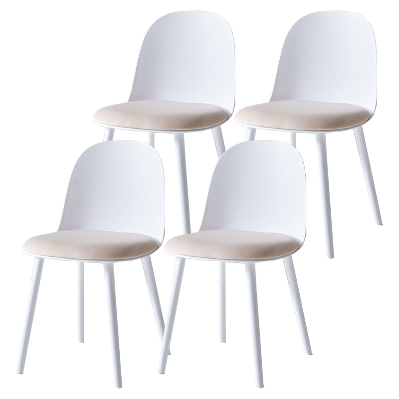 Contemporary Plastic Side Chair Solid Back Kitchen Dining Room Chair