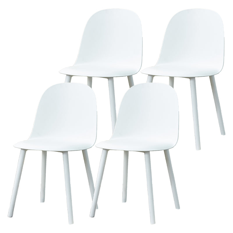 Contemporary Plastic Side Chair Solid Back Kitchen Dining Room Chair