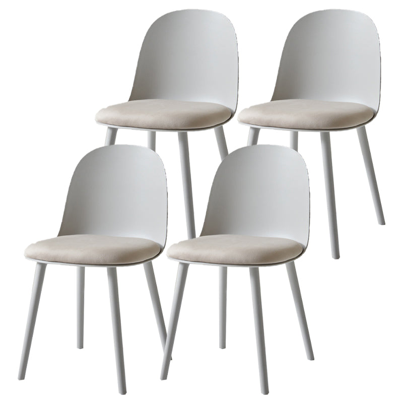 Contemporary Plastic Side Chair Solid Back Kitchen Dining Room Chair