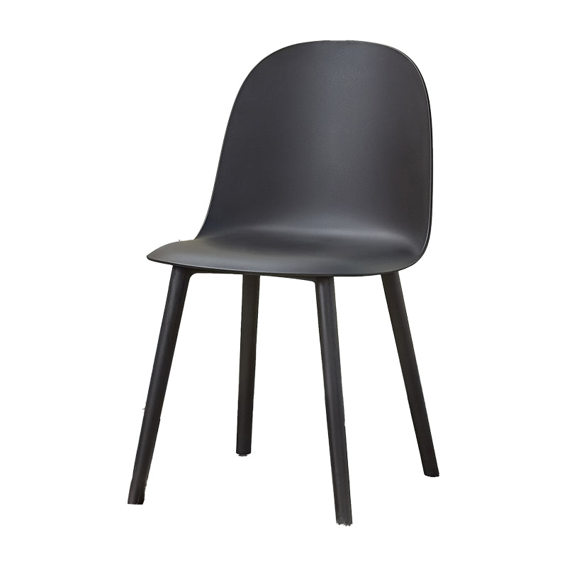 Contemporary Plastic Side Chair Solid Back Kitchen Dining Room Chair