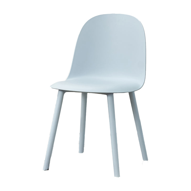 Contemporary Plastic Side Chair Solid Back Kitchen Dining Room Chair