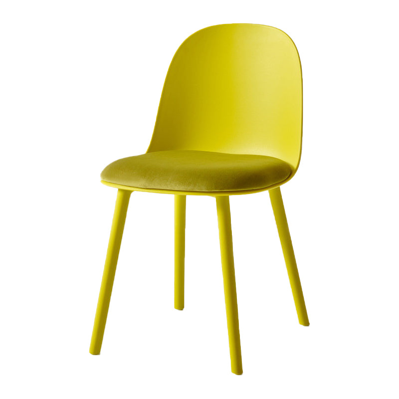 Contemporary Plastic Side Chair Solid Back Kitchen Dining Room Chair