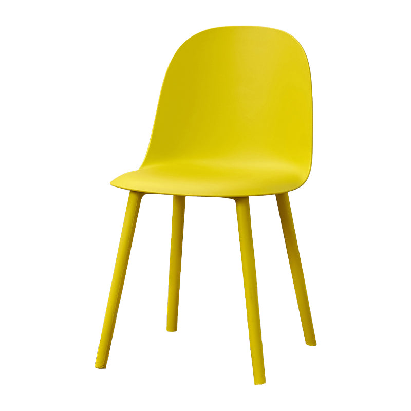 Contemporary Plastic Side Chair Solid Back Kitchen Dining Room Chair