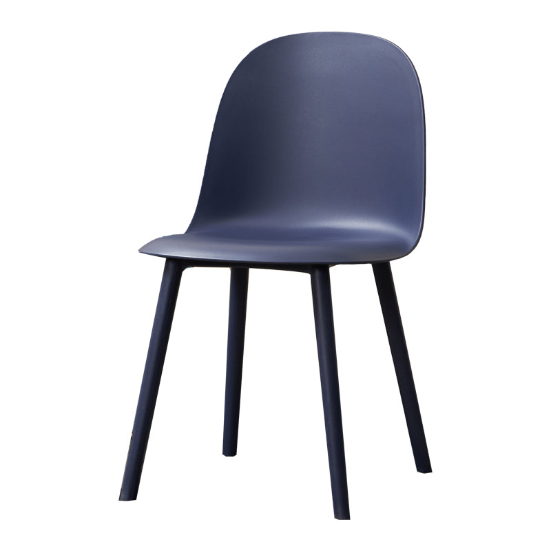 Contemporary Plastic Side Chair Solid Back Kitchen Dining Room Chair