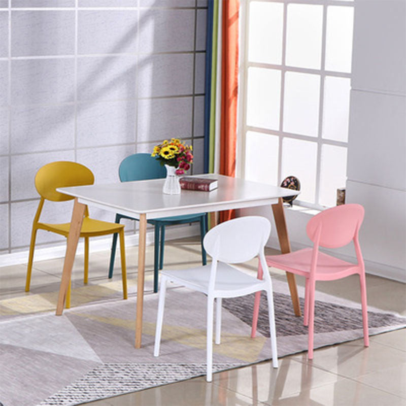 Contemporary Stackable Side Chair Plastic Open Back Dining Chair