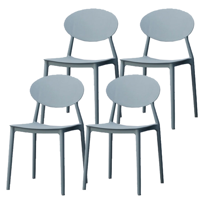 Contemporary Stackable Side Chair Plastic Open Back Dining Chair