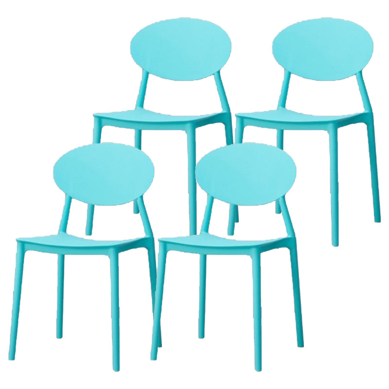 Contemporary Stackable Side Chair Plastic Open Back Dining Chair