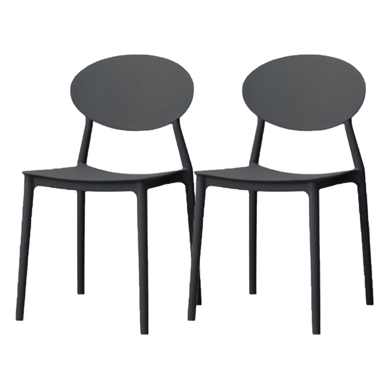 Contemporary Stackable Side Chair Plastic Open Back Dining Chair