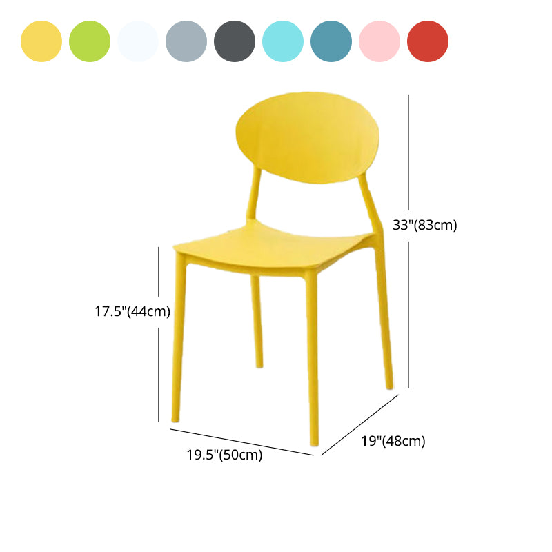 Contemporary Stackable Side Chair Plastic Open Back Dining Chair