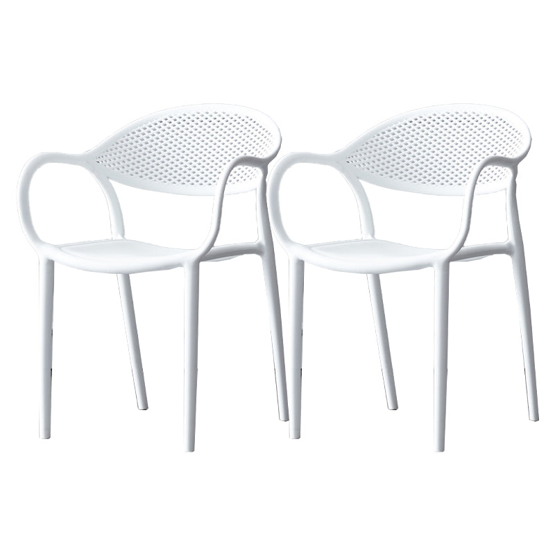 Contemporary Plastic Arm Chair Open Back Kitchen Dining Room Chair