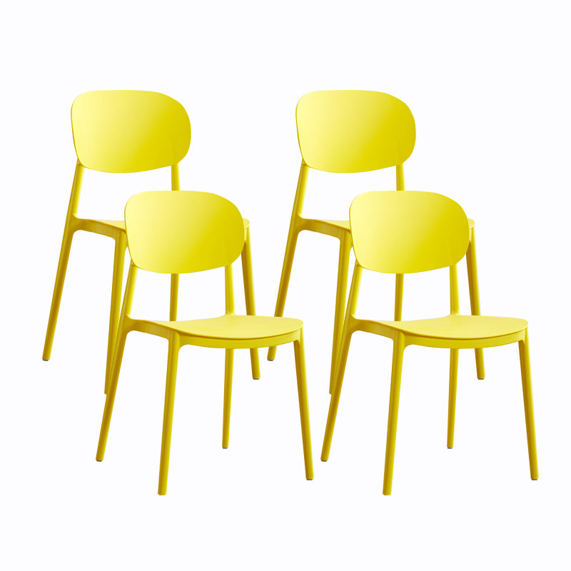 Plastic Contemporary Side Chair Open Back Kitchen Dining Room Chair