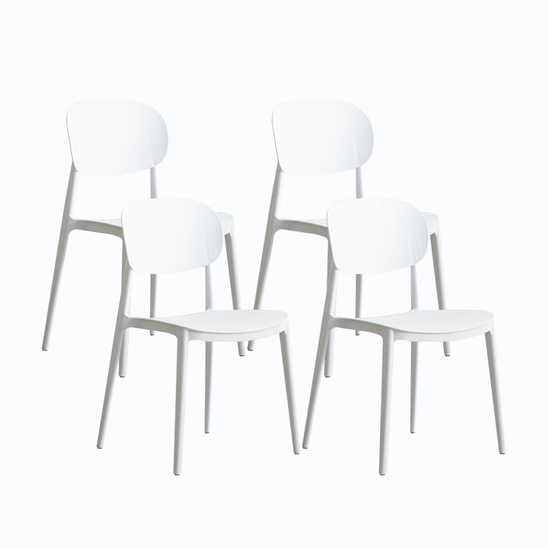 Plastic Contemporary Side Chair Open Back Kitchen Dining Room Chair