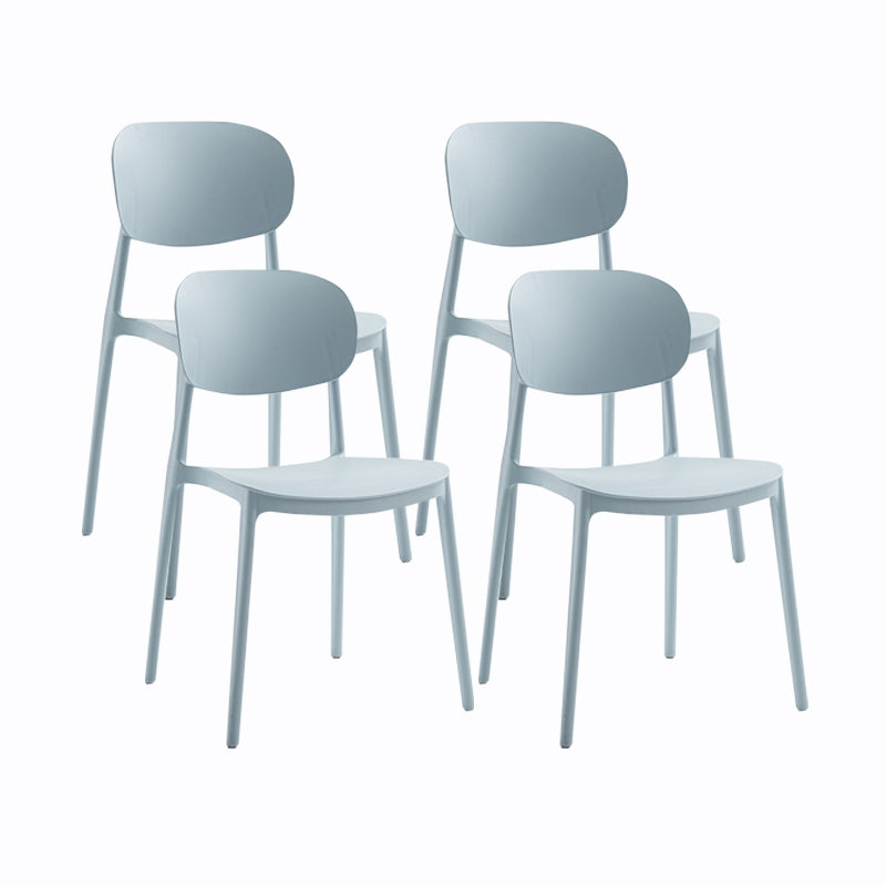 Plastic Contemporary Side Chair Open Back Kitchen Dining Room Chair