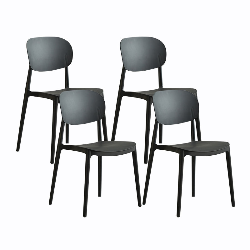 Plastic Contemporary Side Chair Open Back Kitchen Dining Room Chair