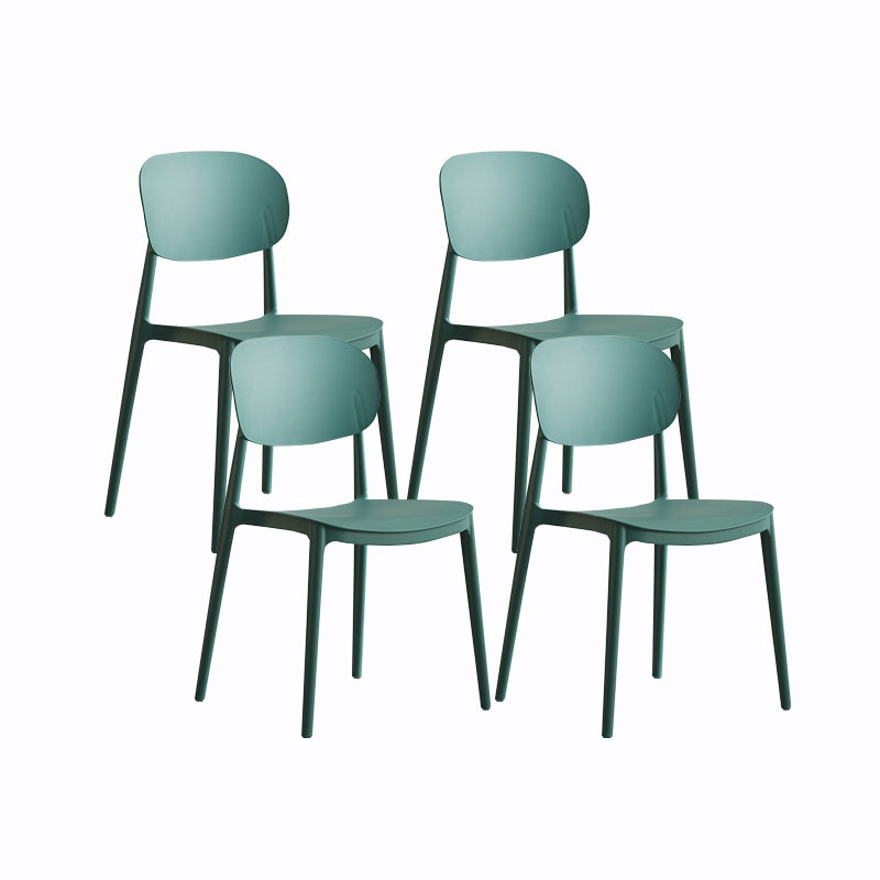 Plastic Contemporary Side Chair Open Back Kitchen Dining Room Chair