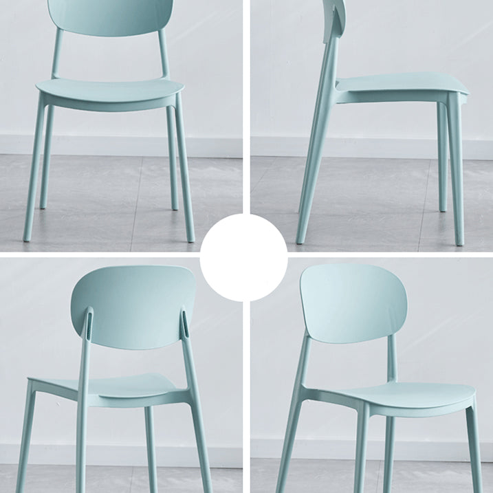 Plastic Contemporary Side Chair Open Back Kitchen Dining Room Chair