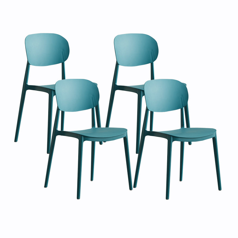 Plastic Contemporary Side Chair Open Back Kitchen Dining Room Chair