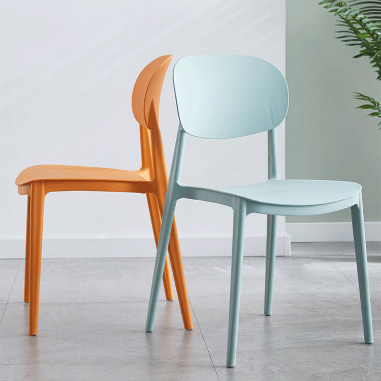 Plastic Contemporary Side Chair Open Back Kitchen Dining Room Chair