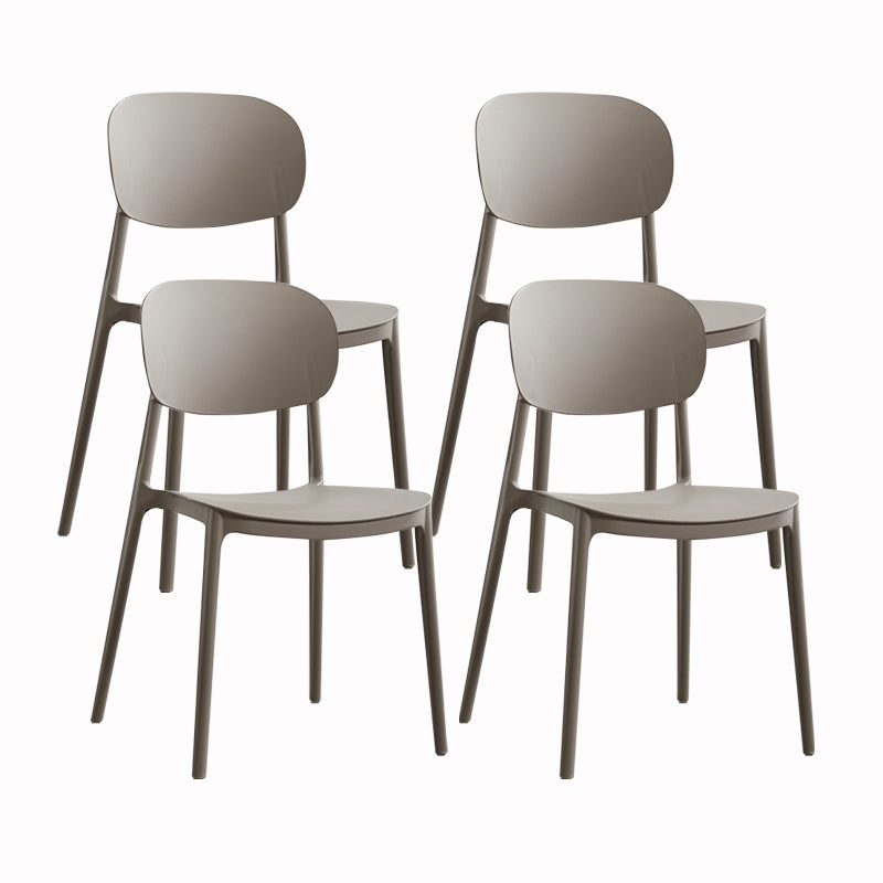 Plastic Contemporary Side Chair Open Back Kitchen Dining Room Chair