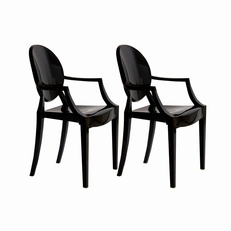 Modern Style Dining Armchair Plastic King Louis Back Arm Chair