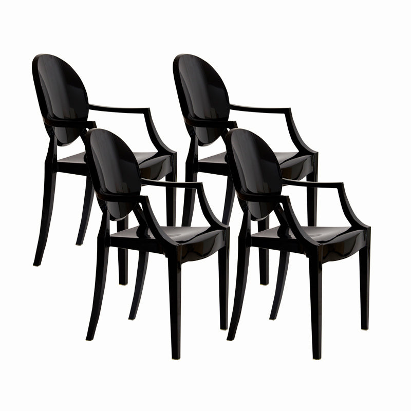 Modern Style Dining Armchair Plastic King Louis Back Arm Chair