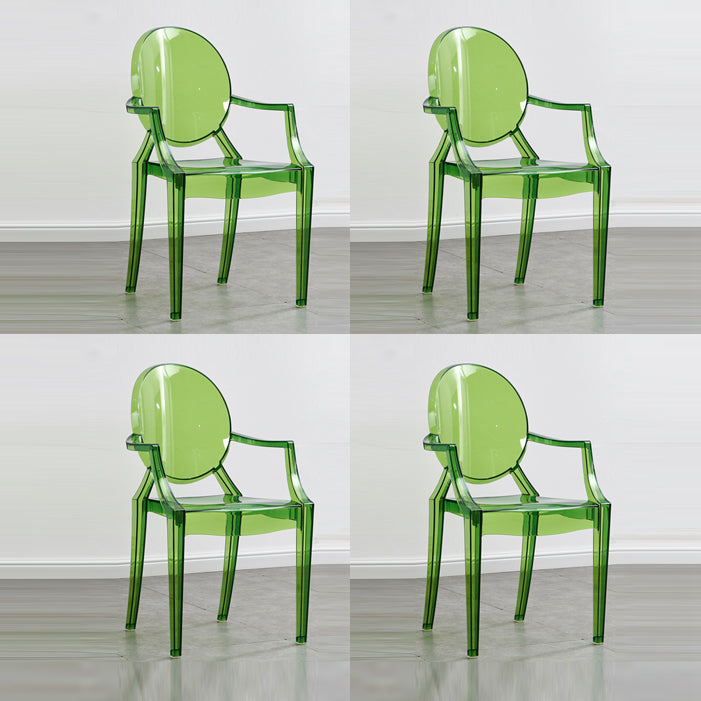 Modern Style Dining Armchair Plastic King Louis Back Arm Chair