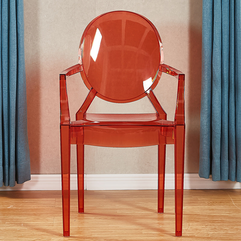 Modern Style Dining Armchair Plastic King Louis Back Arm Chair