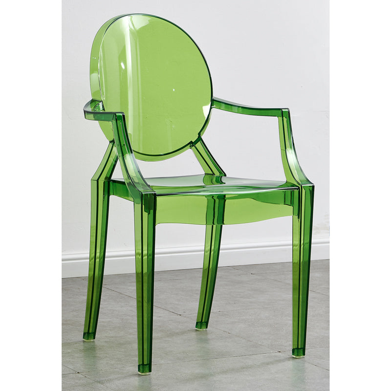 Modern Style Dining Armchair Plastic King Louis Back Arm Chair