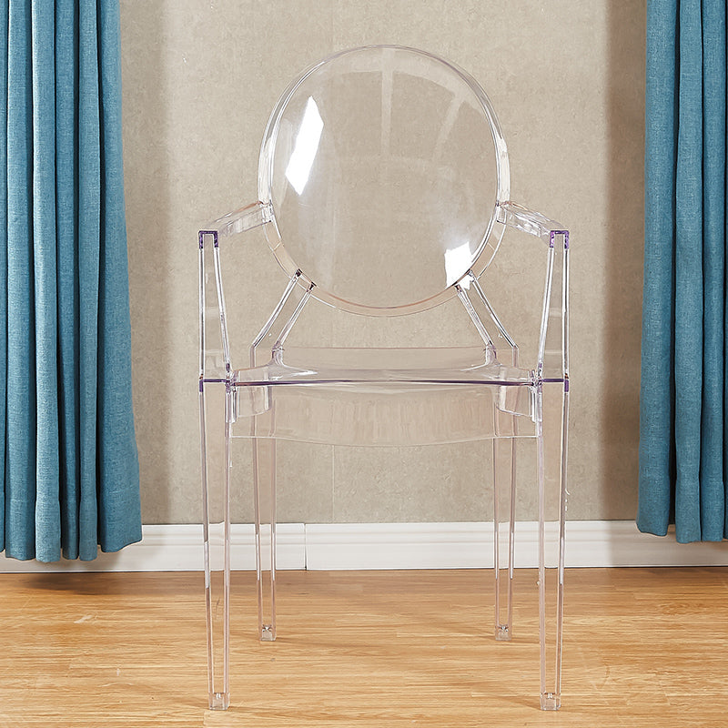 Modern Style Dining Armchair Plastic King Louis Back Arm Chair