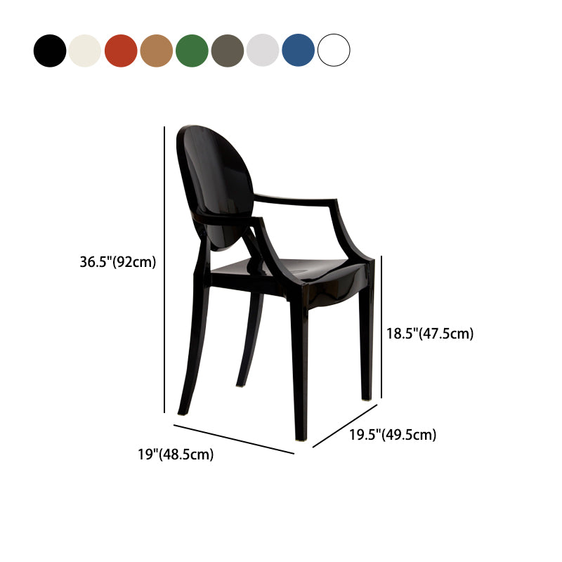 Modern Style Dining Armchair Plastic King Louis Back Arm Chair