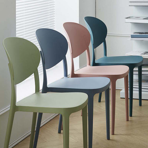 Contemporary Plastic Side Chair Open Back Kitchen Dining Room Chair