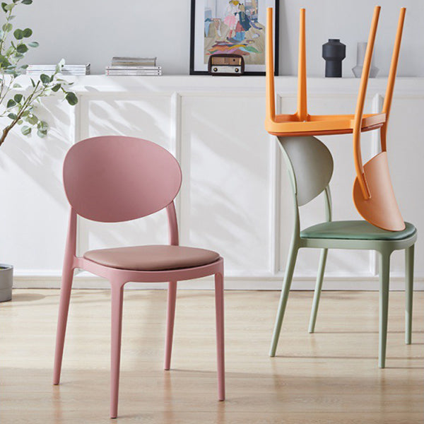 Contemporary Plastic Side Chair Open Back Kitchen Dining Room Chair