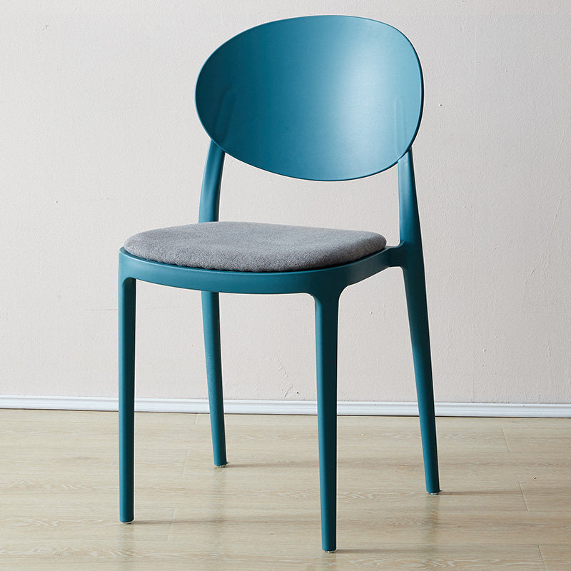 Contemporary Plastic Side Chair Open Back Kitchen Dining Room Chair