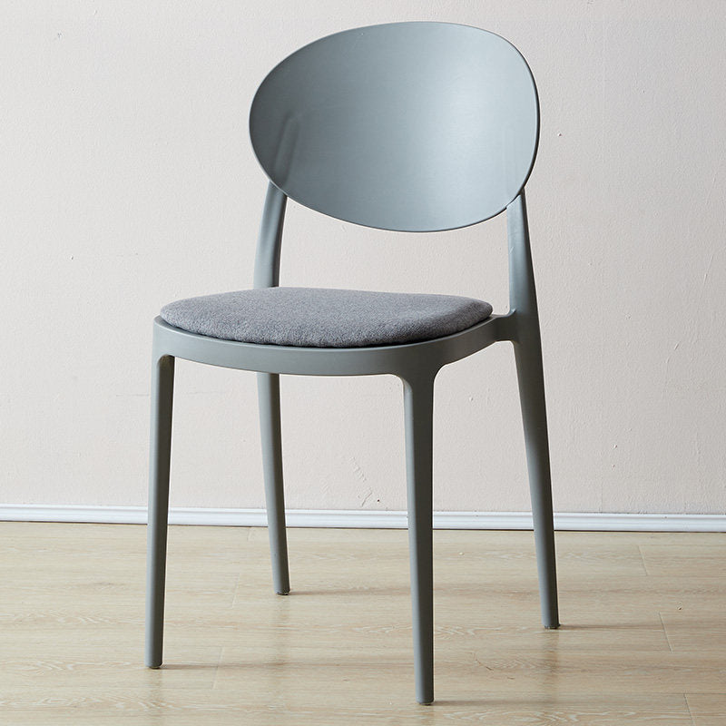 Contemporary Plastic Side Chair Open Back Kitchen Dining Room Chair