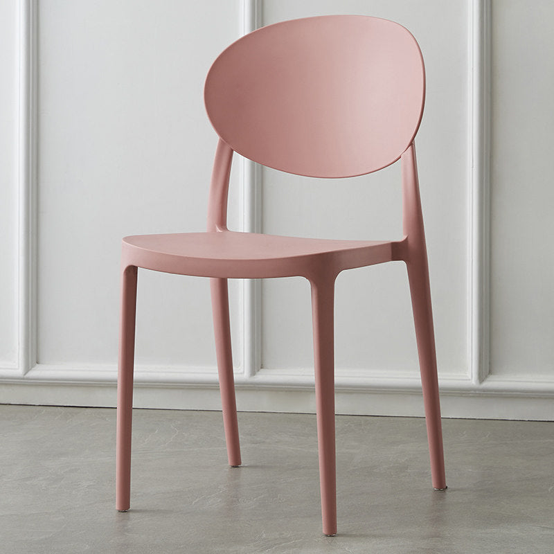 Contemporary Plastic Side Chair Open Back Kitchen Dining Room Chair