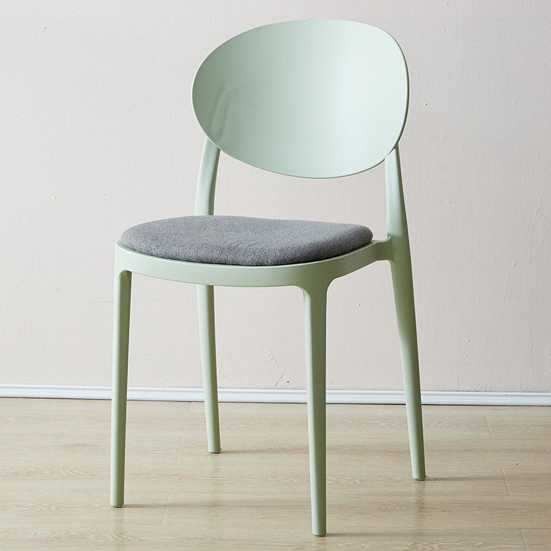 Contemporary Plastic Side Chair Open Back Kitchen Dining Room Chair