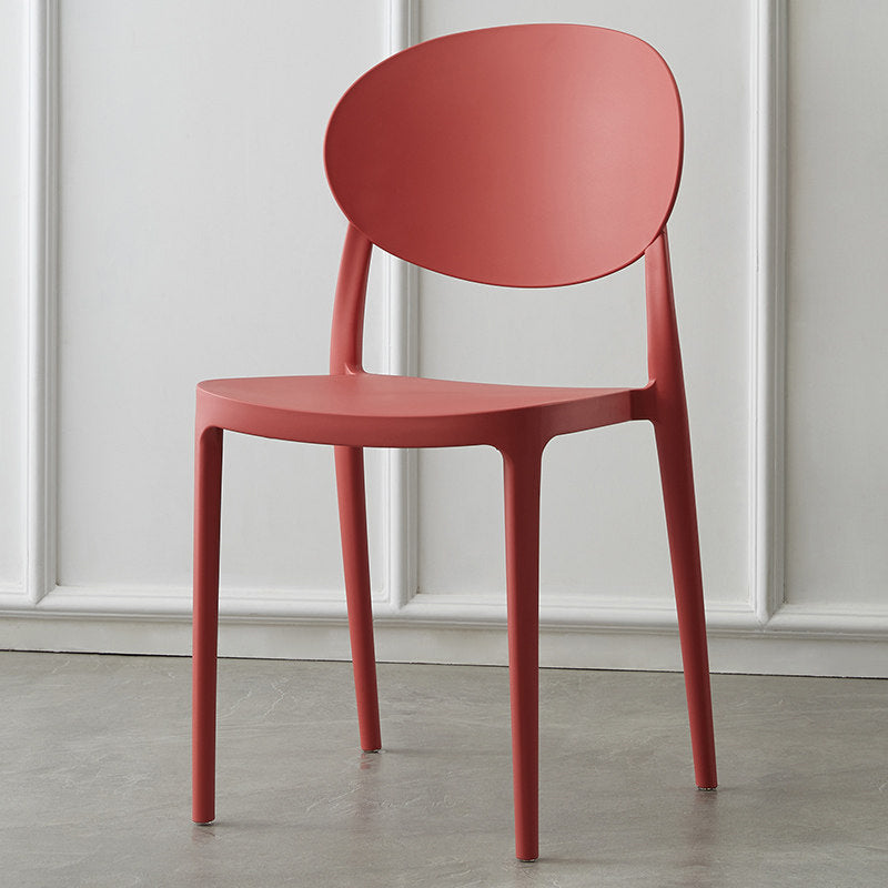 Contemporary Plastic Side Chair Open Back Kitchen Dining Room Chair