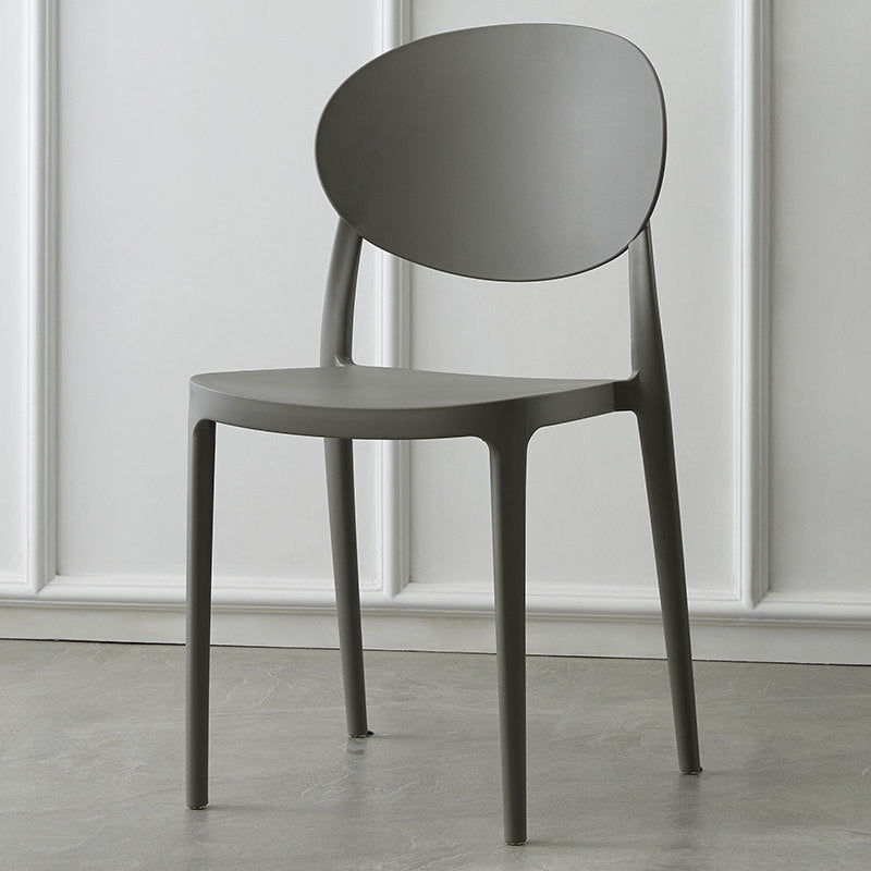 Contemporary Plastic Side Chair Open Back Kitchen Dining Room Chair