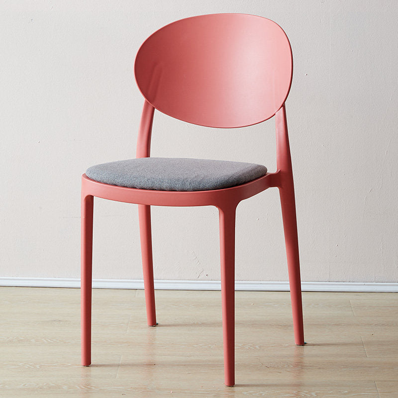 Contemporary Plastic Side Chair Open Back Kitchen Dining Room Chair