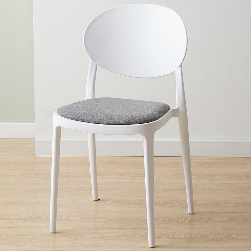 Contemporary Plastic Side Chair Open Back Kitchen Dining Room Chair