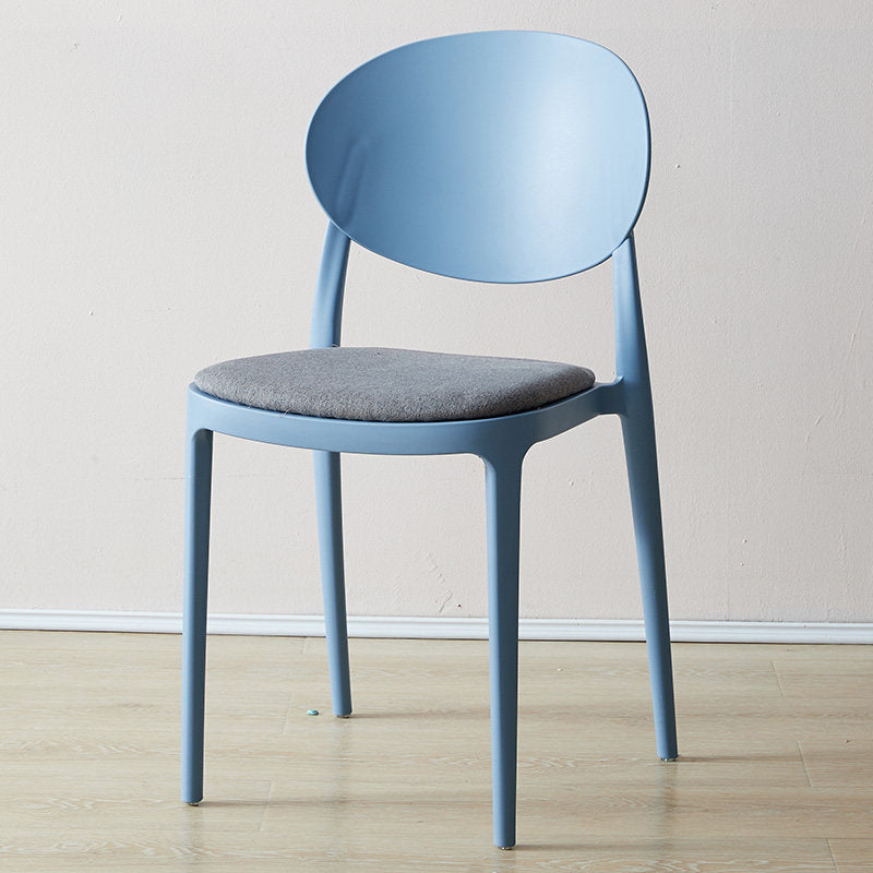 Contemporary Plastic Side Chair Open Back Kitchen Dining Room Chair