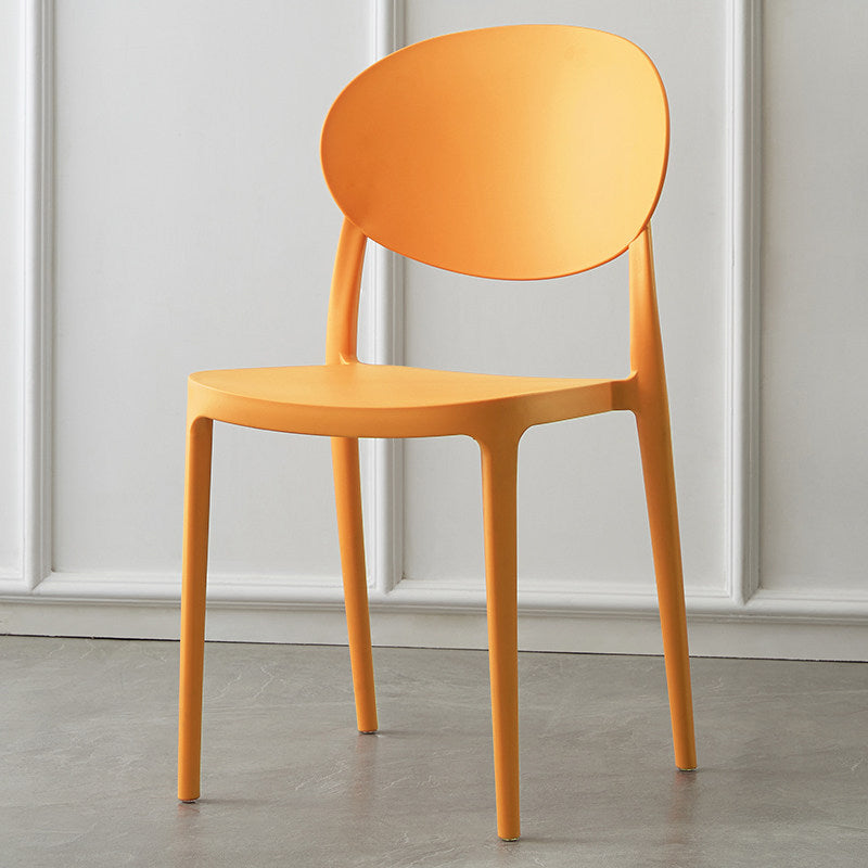 Contemporary Plastic Side Chair Open Back Kitchen Dining Room Chair