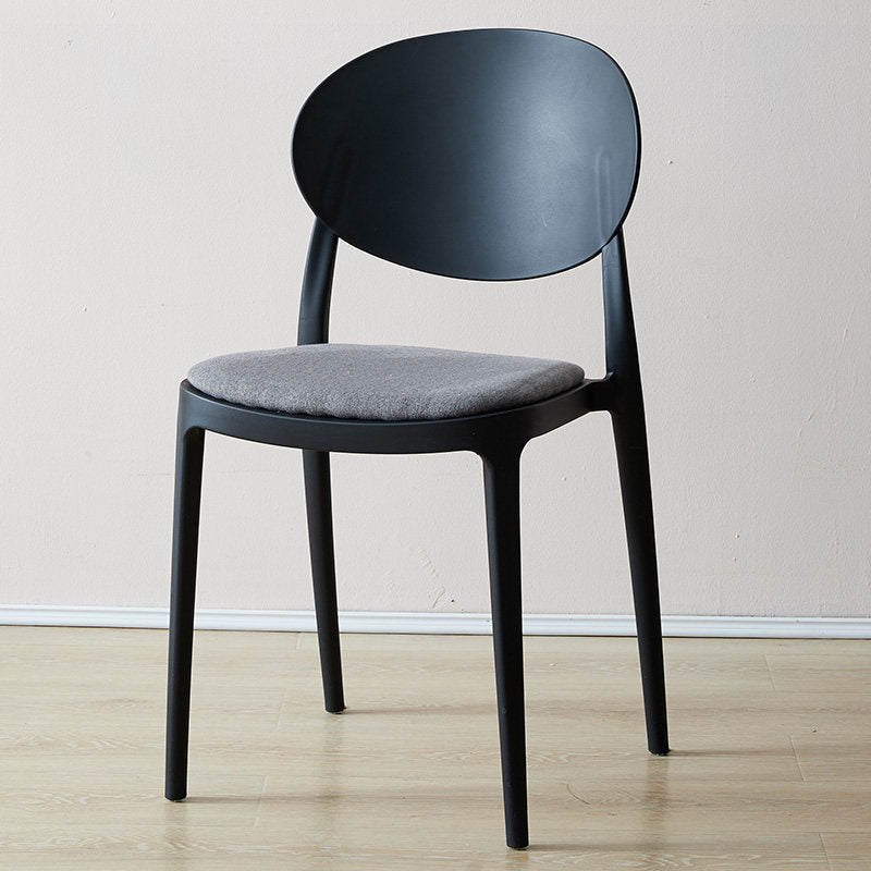 Contemporary Plastic Side Chair Open Back Kitchen Dining Room Chair