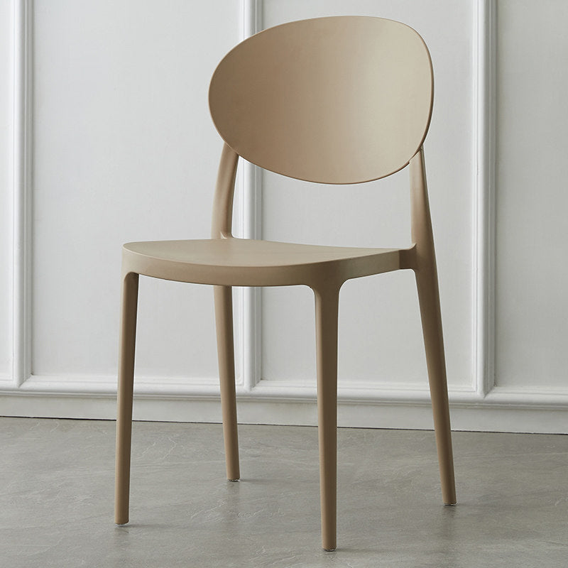 Contemporary Plastic Side Chair Open Back Kitchen Dining Room Chair