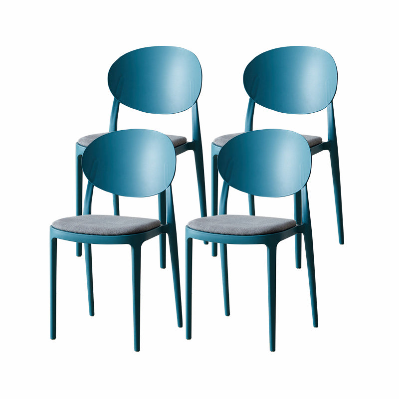 Contemporary Plastic Side Chair Open Back Kitchen Dining Room Chair