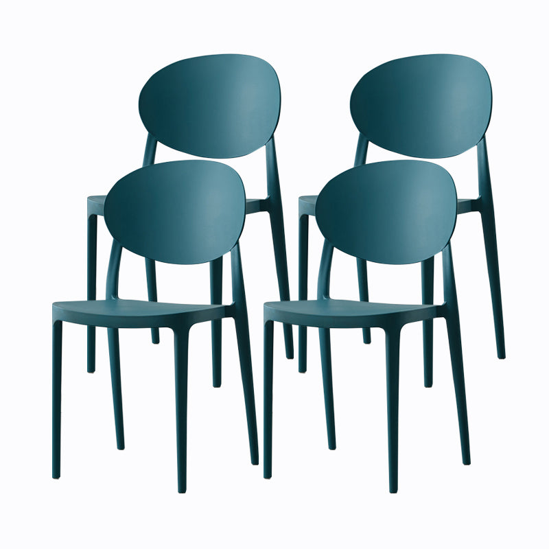 Contemporary Plastic Side Chair Open Back Kitchen Dining Room Chair